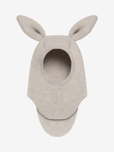 HUTTEliHUT Balaclava Ears Wool Fleece Camel Melange – kominiarka z wełny merino z króliczymi uszami