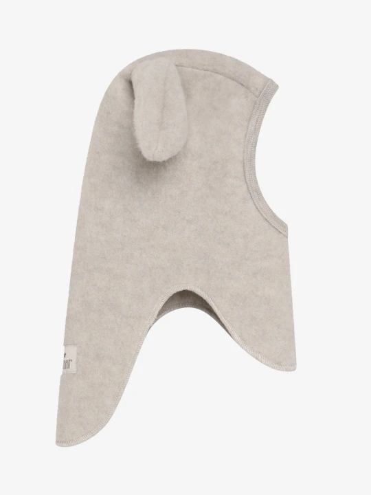 HUTTEliHUT Balaclava Ears Wool Fleece – wydłużony krój kominiarki Camel Melange