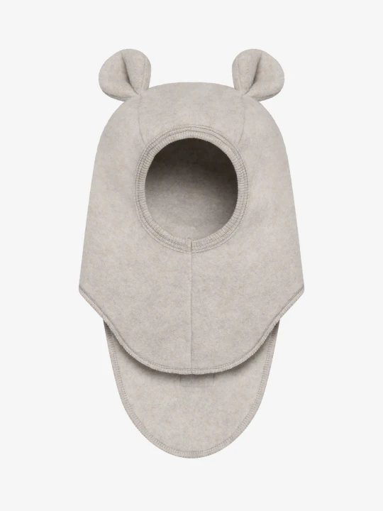 HUTTEliHUT Balaclava Ears Wool Fleece Camel Melange - kominiarka z wełny merino z uszami misia