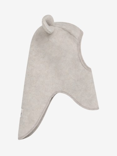 HUTTEliHUT Balaclava Ears Camel Melange - kominiarka merino z wydłużoną osłoną szyi i karku
