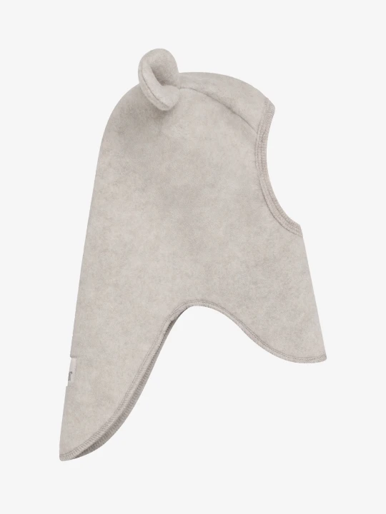 HUTTEliHUT Balaclava Ears Camel Melange - kominiarka merino z wydłużoną osłoną szyi i karku