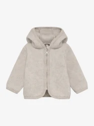 Jacket Ears Wool Fleece Camel Melange – dziecięca kurtka z wełny merino z uszkami