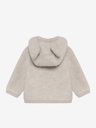 HUTTEliHUT Jacket Ears Wool Fleece Camel Melange – kurtka merino z uszkami na kapturze