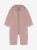 HUTTEliHUT Pram Suit Ears Wool Fleece Mahogany Rose – kombinezon niemowlęcy z wełny merino, widok z przodu
