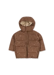 Nuka Jacket Cherry Dot Marrone – ocieplana kurtka zimowa w wisienki