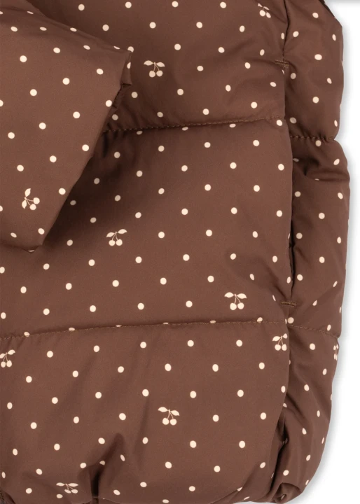 Konges Sløjd Nuka Jacket Cherry Dot Marrone kieszeń i wzór wisienek