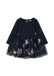 Yvonne Ballerina Dress Sognante – granatowa sukienka tiulowa z cekinami