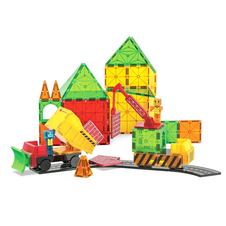 MAGNA-TILES Builder XL – dźwig, wywrotka i droga