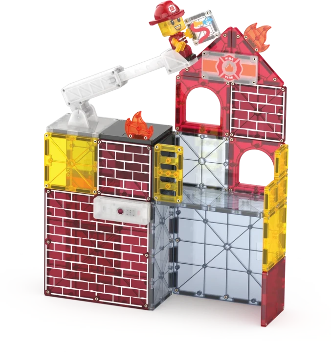 MAGNA-TILES Fire Station remiza strażacka z wysuwaną drabiną
