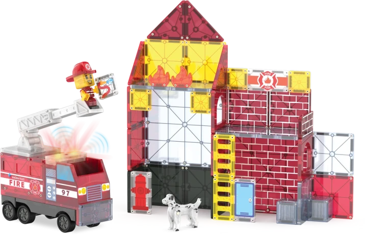 MAGNA-TILES Fire Station zabawa w akcję ratunkową
