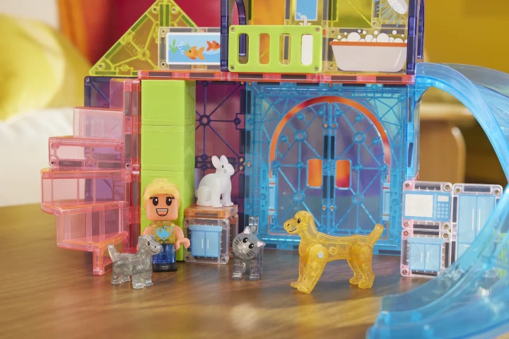 MAGNA-TILES Pet Playhouse z figurkami – kreatywna zabawa klockami magnetycznymi