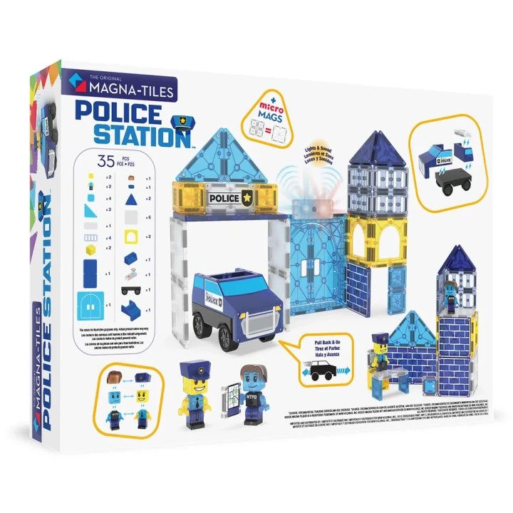 MAGNA-TILES Police Station 35 el. – elementy zestawu policyjnego