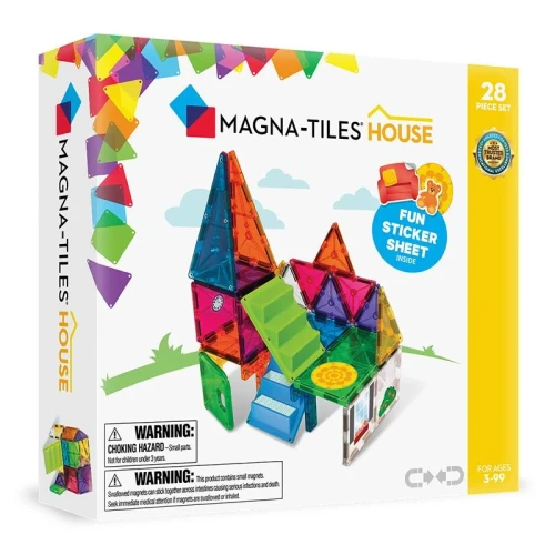 MAGNA-TILES House 28 el. – klocki magnetyczne domek ze schodami i drzwiami