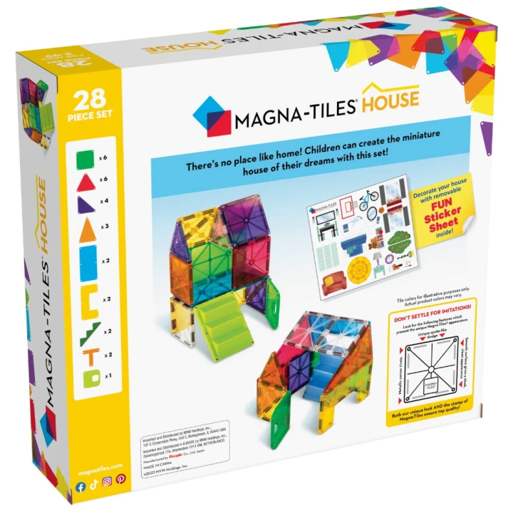 MAGNA-TILES House 28 el. – zestaw klocków magnetycznych do budowy domu