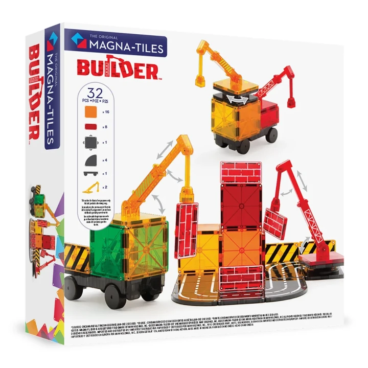 MAGNA-TILES Builder 32 el. – zestaw klocków magnetycznych z drogami