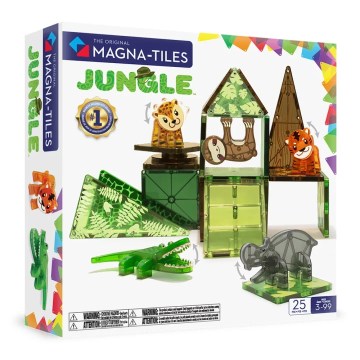 MAGNA-TILES Jungle Animals 25 el. – klocki magnetyczne ze zwierzętami dżungli