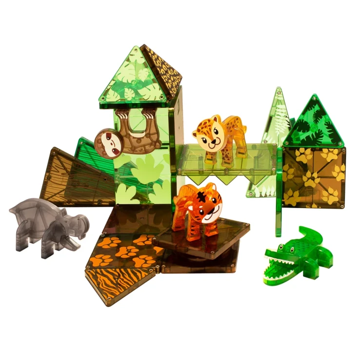 MAGNA-TILES Jungle Animals – zwierzęta i tropikalne elementy zestawu