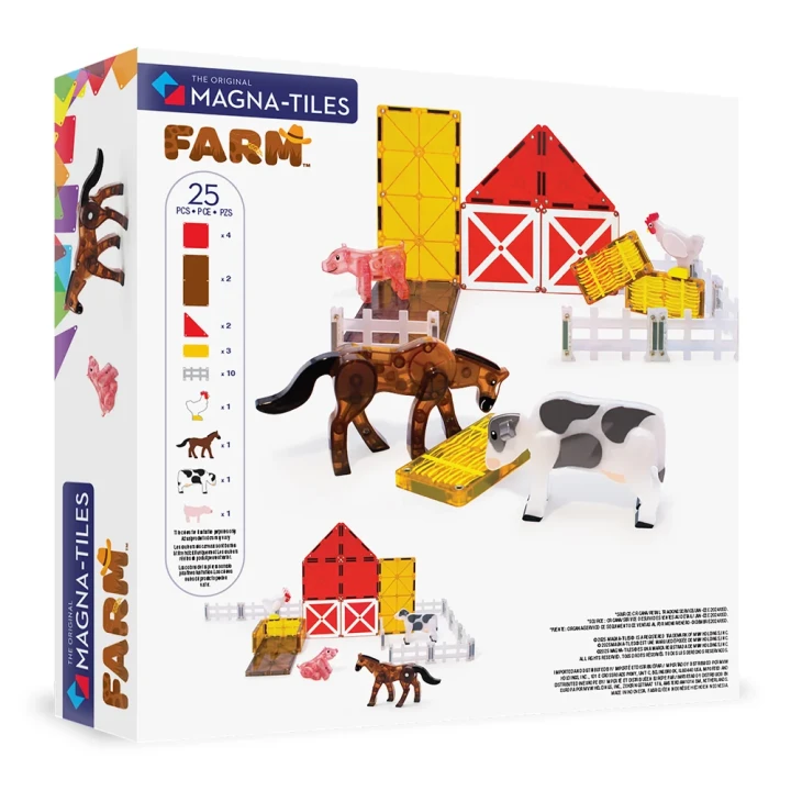 MAGNA-TILES Farm Animals 25 el. – pełny zestaw klocków magnetycznych