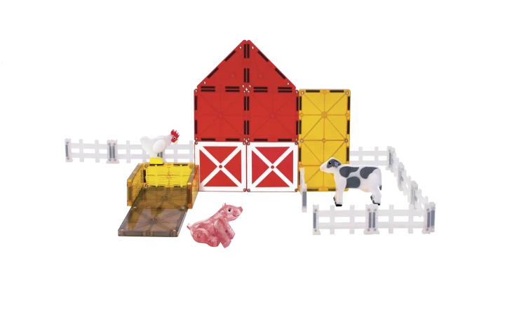 MAGNA-TILES Farm Animals 25 – stodoła, ogrodzenia i zwierzęta