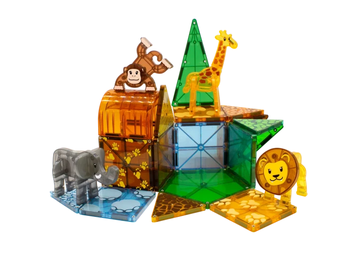 MAGNA-TILES Safari Animals 25 – sawanna i konstrukcja ze zwierzętami