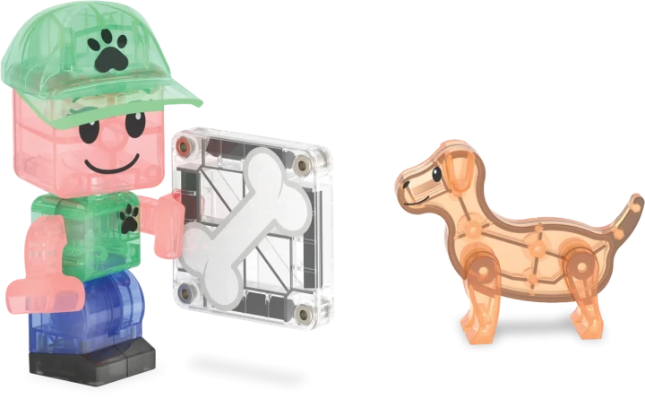 MAGNA-TILES Puppy Park – figurka opiekuna i piesek