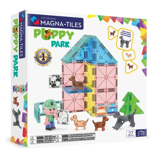 MAGNA-TILES Puppy Park 27 el. – klocki magnetyczne z pieskami