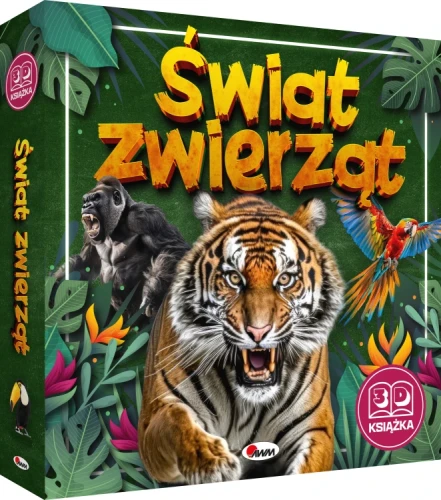 Świat zwierząt 3D – książka z ruchomymi elementami i okienkami AWM