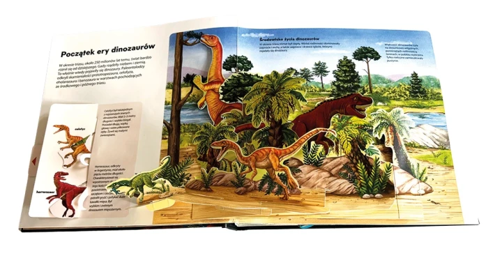 Dinozaury 3D – przestrzenna scenka z dinozaurami
