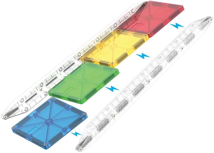 MAGNA-TILES Rail Racers – szyny Rail i elementy toru kulkowego
