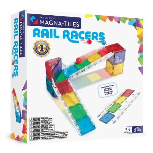MAGNA-TILES Rail Racers 33 el. – magnetyczny tor kulkowy z szynami