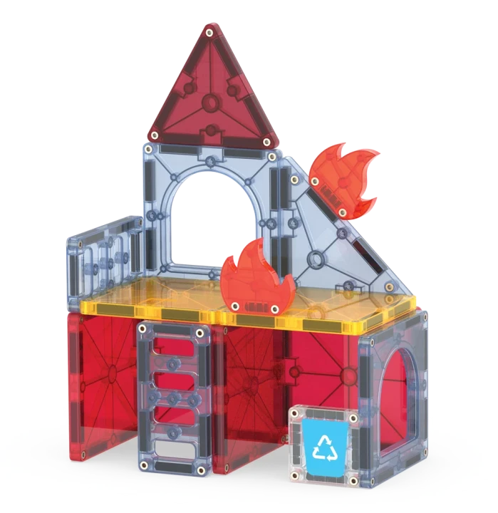 MAGNA-TILES Fire Rescue – magnetyczna konstrukcja z płytkami ognia