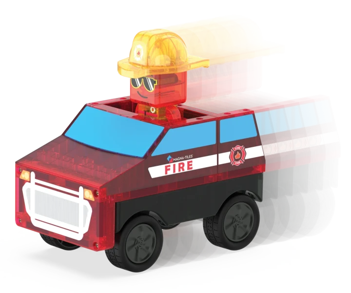 MAGNA-TILES Fire Rescue – pojazd strażacki Pullback