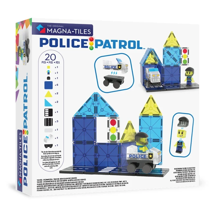 MAGNA-TILES Police Patrol 20 el. – policyjny zestaw magnetyczny
