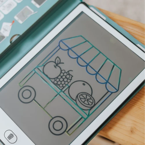 KIDYDRAW MINI My Little Market – rysowanie straganu z owocami na ekranie LCD