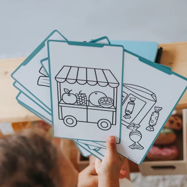 KIDYDRAW MINI My Little Market – 30 ilustracji o tematyce targu i zakupów