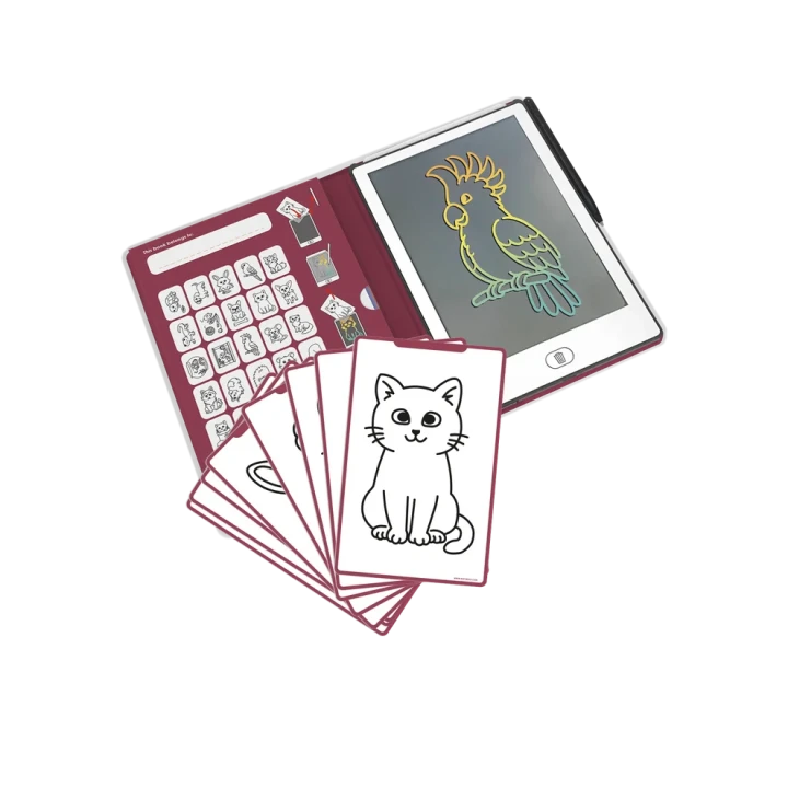 KIDYDRAW MINI Pets – otwarty tablet z 30 ilustracjami