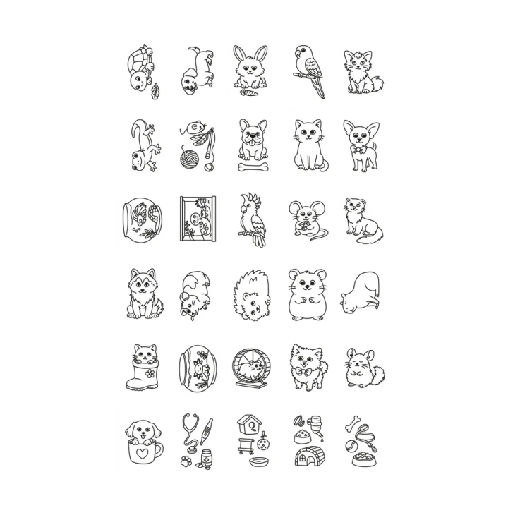 KIDYDRAW MINI Pets – 30 ilustracji zwierząt domowych do odrysowania