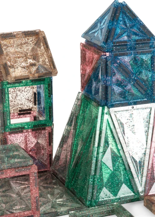 Konges Sløjd Piece by Piece Magnetic Build Glitter – wieża i kolorowe budowle