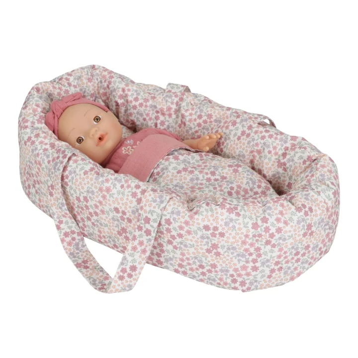 Little Dutch Doll’s Carrycot Pink podróżne łóżeczko z lalką