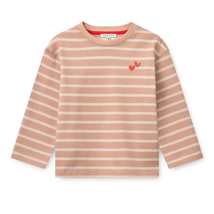 Liewood Tyler Pale Tuscany / Sandy Stripe koszulka z długim rękawem w paski