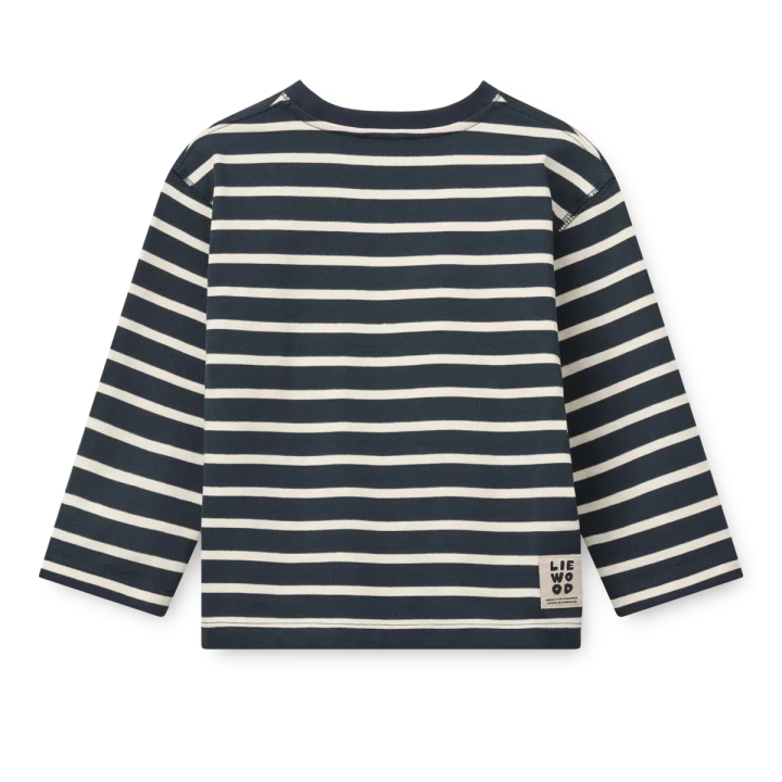 Liewood Tyler Classic Navy / Creme de la Creme koszulka z długim rękawem – widok z tyłu