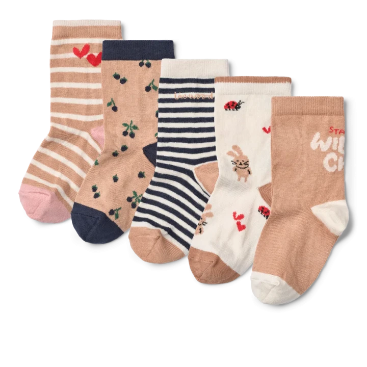 Liewood Silas Berry Multi Mix skarpetki 5-pak w różnych wzorach i kolorach