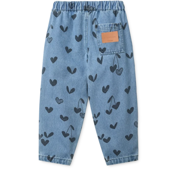 Liewood Borris Sweethearts / Denim jeansy w serduszka – widok z tyłu
