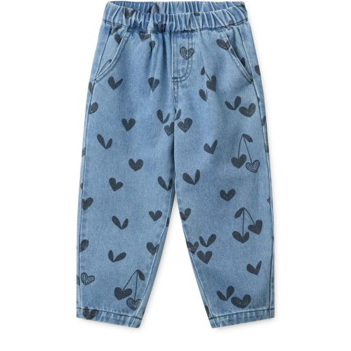 Liewood Borris Sweethearts / Denim spodnie jeansowe w serduszka – widok z przodu