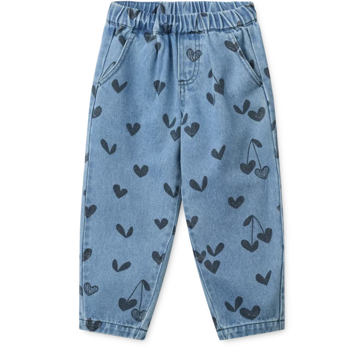Liewood Borris Sweethearts / Denim spodnie jeansowe w serduszka – widok z przodu