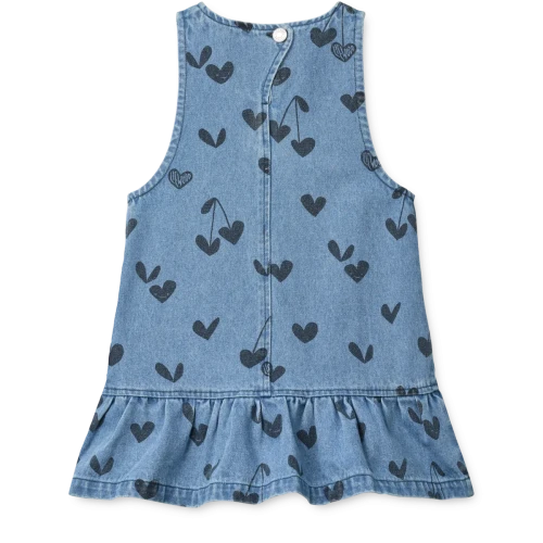 Liewood Angelica Sweethearts / Denim sukienka jeansowa A-line – widok z tyłu