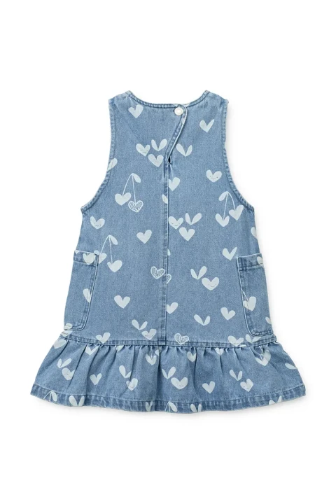 Liewood Angelica Sweethearts / Light Blue Denim sukienka jeansowa – widok z tyłu