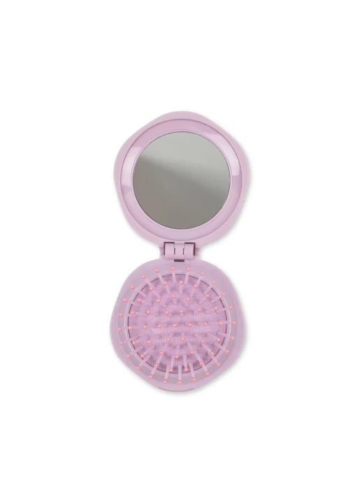 Konges Sløjd Glam Me Up Suitcase Amour Pink – lusterko ze szczotką