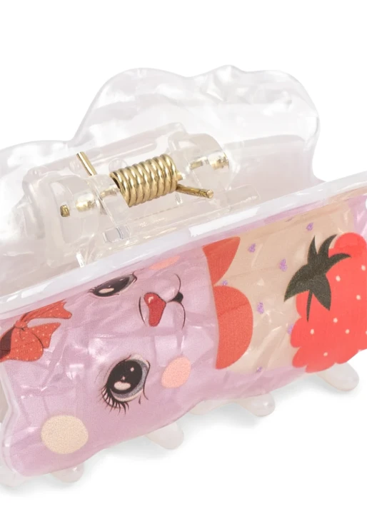Konges Sløjd Glam Me Up Suitcase Amour Pink – detal klamry do włosów