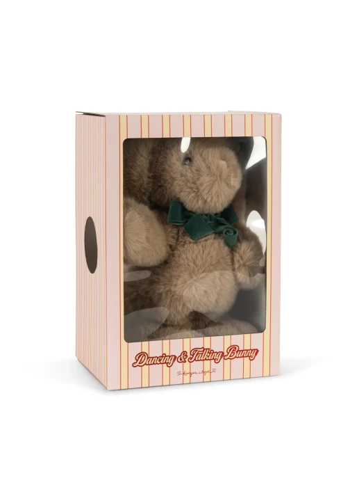 Konges Sløjd Dancing &amp; Talking Bunny Toy Off White – opakowanie pokazane pod kątem